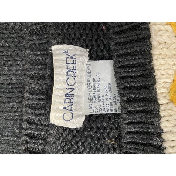 Cabin Creek Chunky Knit Christmas Tree Shoulder Pad Jingle Bell Beaded Sweater L - Picture 8 of 9